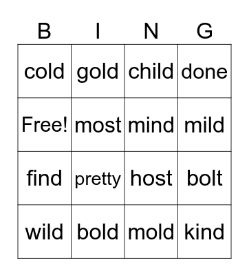 Mold Test Bingo Card