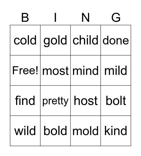Mold Test Bingo Card