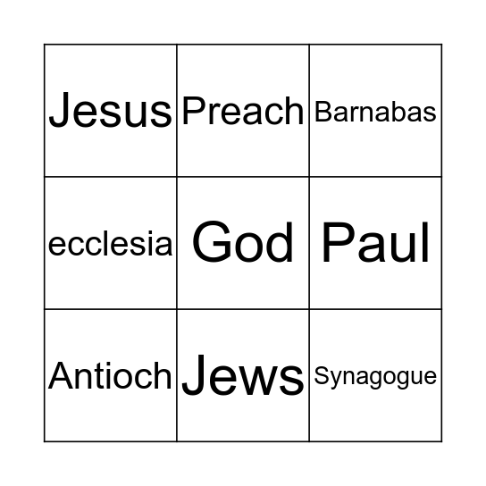 Paul & Barnabas Preach at Antioch Bingo Card