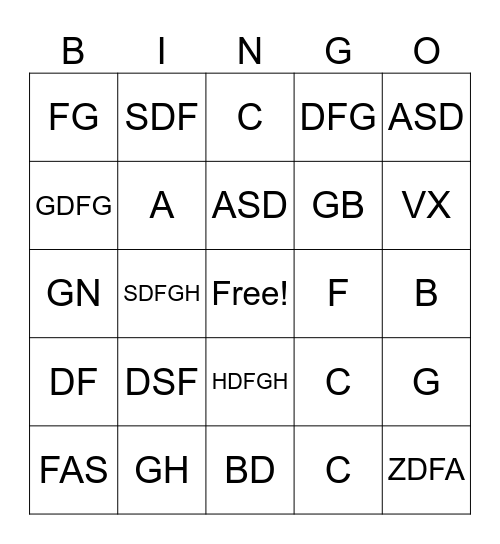 BINGO Card