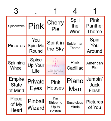 7.22.26 CASUAL PI DAY Bingo Card