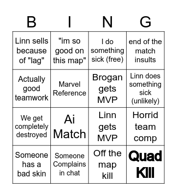 Marvel Rivals Bingo! Bingo Card