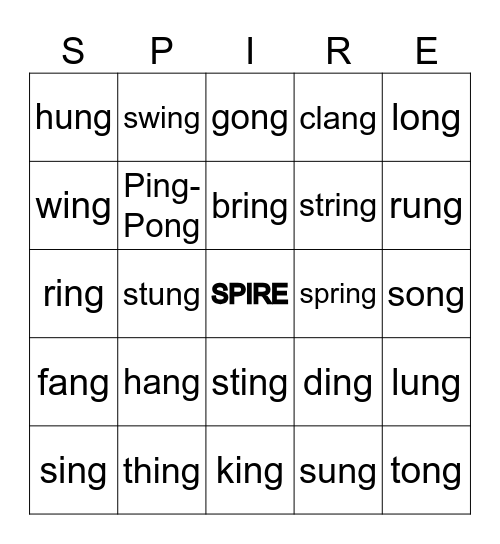 SPIRE 1.10-13 Bingo Card