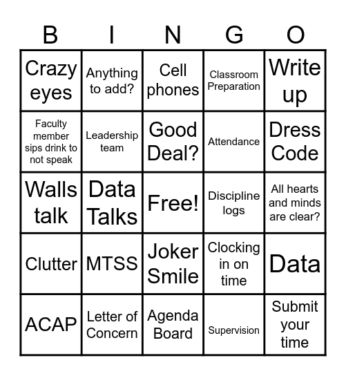 What will happen Bingo Card