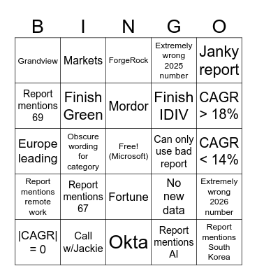 Marketplace Bingo 2 Bingo Card
