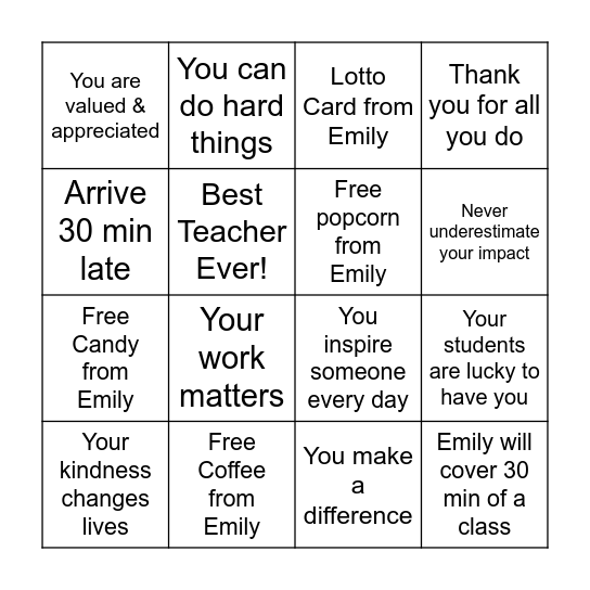 Math/Science Scratch-Off Bingo Card