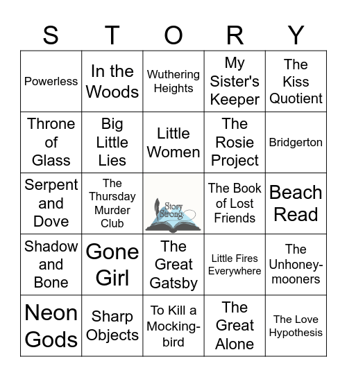 Story Strong's Book Bingo Card