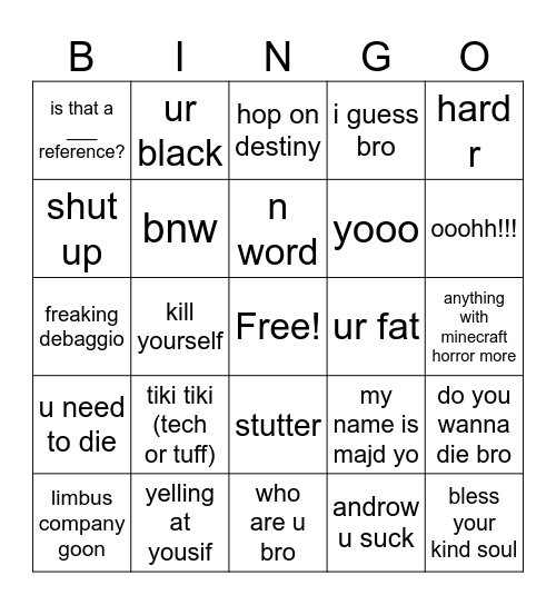 majd bingo Card