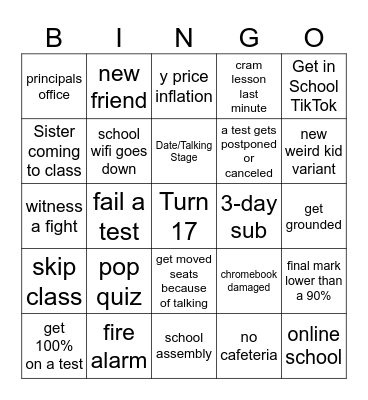 26/27 School Year Bingo Card
