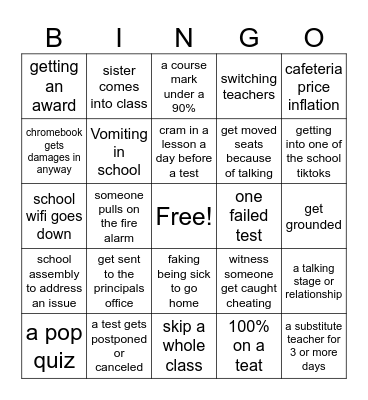 26/27 School Year Bingo Card