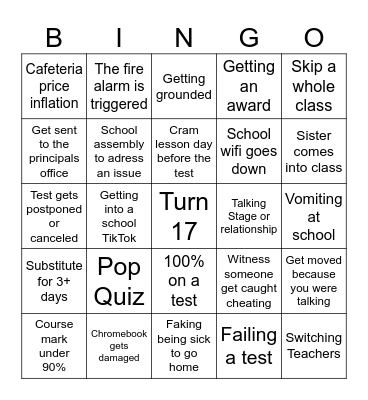 26/27 School Year Bingo Card