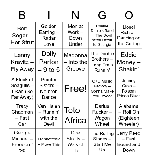 Sandwich Express Bingo Card