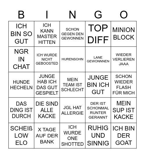Delulu Bingo Card