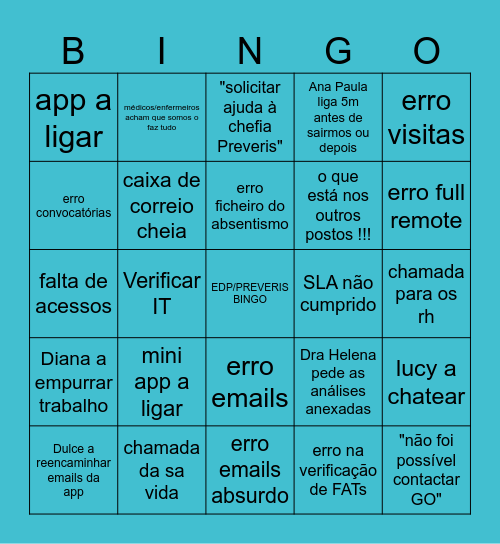 EDP/PREVERIS Bingo Card