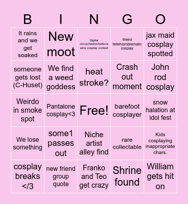 Närcon Bingo Card