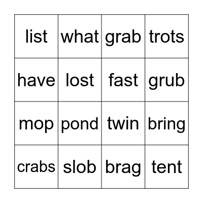 Twins Bingo Card