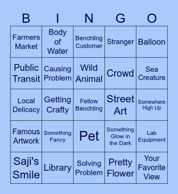 Flat Jeffy Scavenger Hunt Bingo Card