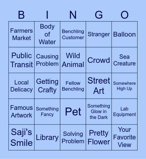 Flat Jeffy Scavenger Hunt Bingo Card