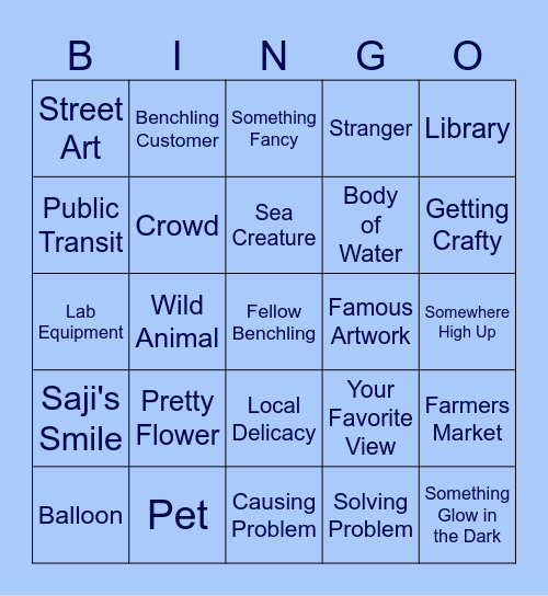 Flat Jeffy Scavenger Hunt Bingo Card
