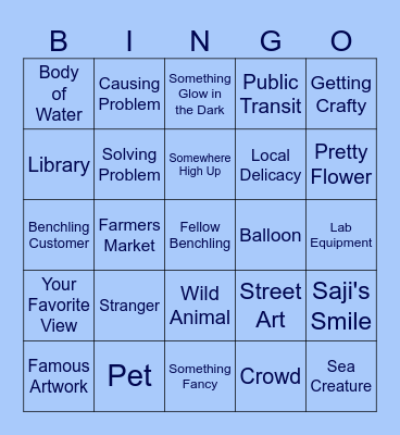 Flat Jeffy Scavenger Hunt Bingo Card