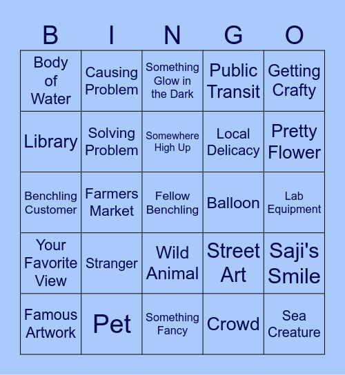 Flat Jeffy Scavenger Hunt Bingo Card