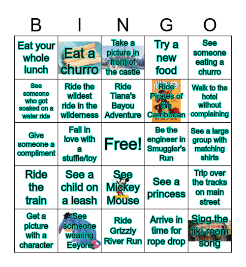 Lydia's Disneyland Bingo Card