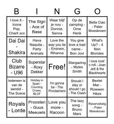 Zomervakantie 2026 Bingo Card