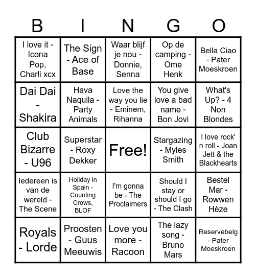 Zomervakantie 2026 Bingo Card