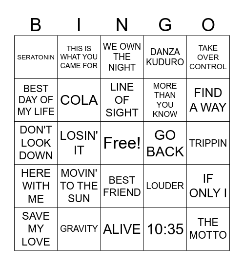 EDM Bingo Card