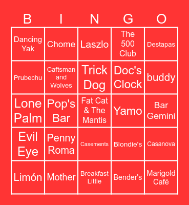MISSION Bingo Card