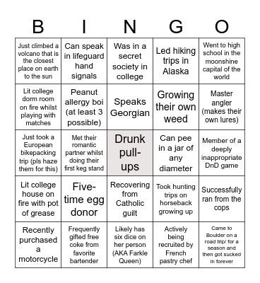 Maddog Bingo Card