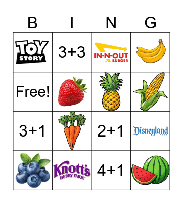 Fun time Bingo Card