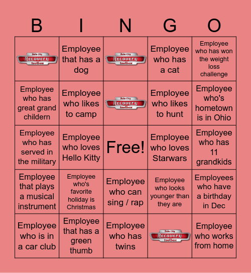DCRT 2026 Christmas Party Bingo Card