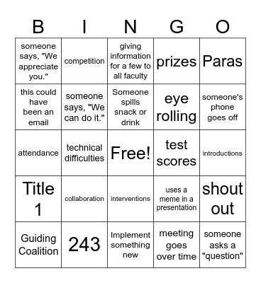 New Year New You 2026-27 Bingo Card