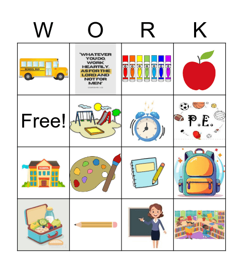 Back-to-School Sunday Bingo Card