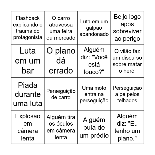 Noite de Filme Bingo Card