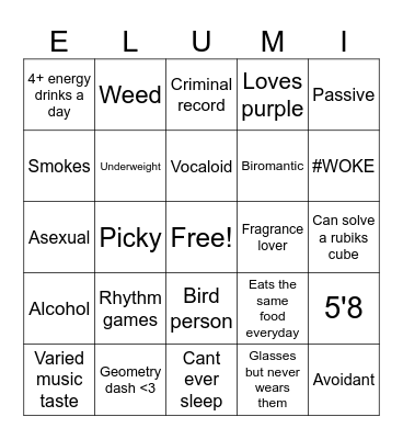 Elumi Bingo Card