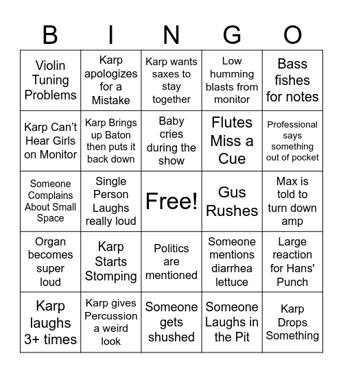 Pingo Bingo Card