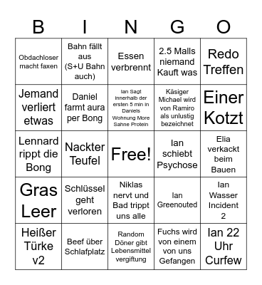 Berlin Bingo Card