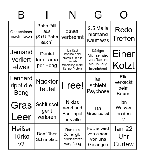 Berlin Bingo Card