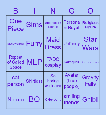 GalaxyCon BINGO Card