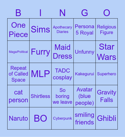 GalaxyCon BINGO Card