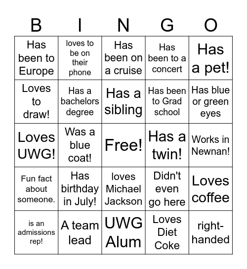 Territory Reveal Bingo Card