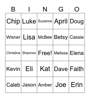 Reliant Family :) Bingo Card