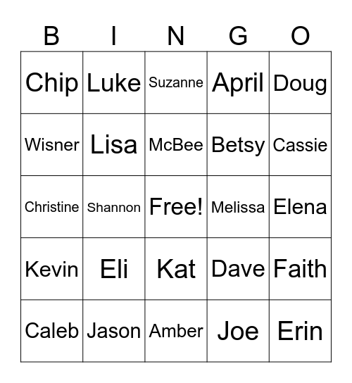 Reliant Family :) Bingo Card