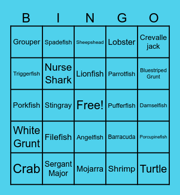 Freedive Bingo Card
