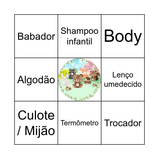 Chá do João Gabriel Bingo Card