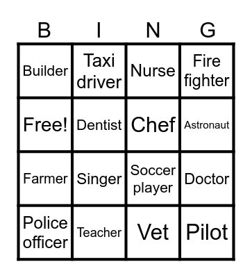 Jobs Bingo Card