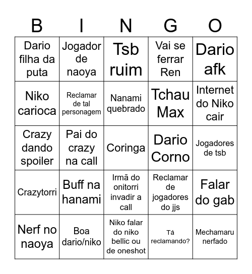 Bingo bingado Bingo Card