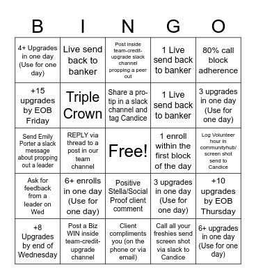 FIRST CLASS BINGO Card